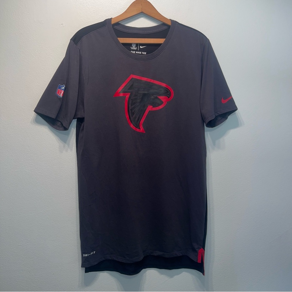Atlanta Falcons Nike Tee Dri Fit NFL OnField Apparel Gray Black Red Size Small